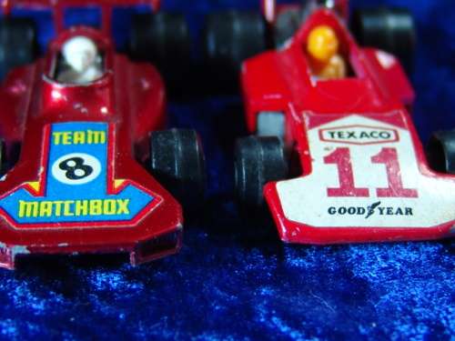 Two Vintage Matchbox  metal model cars No.36 & 24 "Superfast Formula 5000 & Team Racer"  1975 & 73