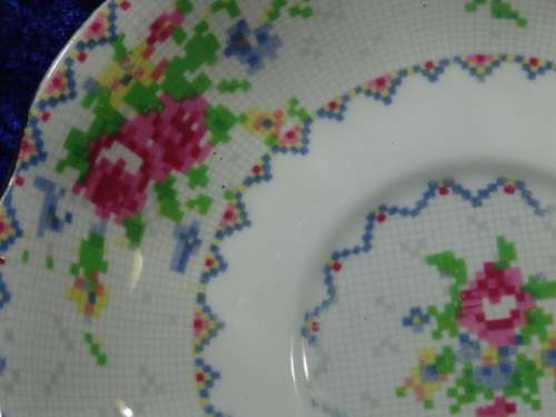 Royal Albert Saucer and Cakeplate - "Petit point China"