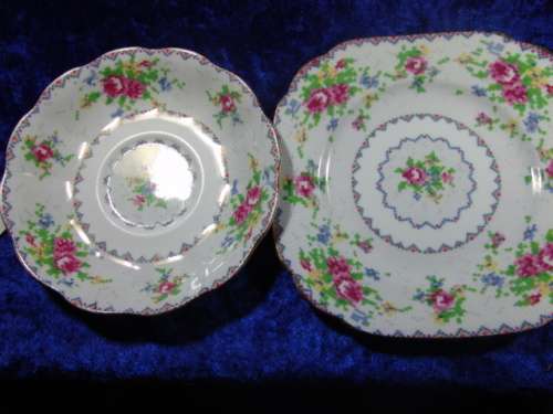 Royal Albert Saucer and Cakeplate - "Petit point China"