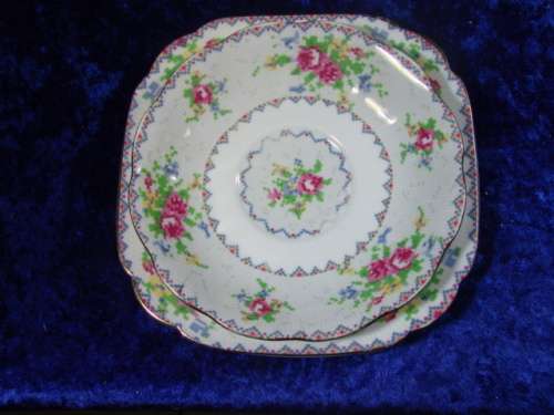 Royal Albert Saucer and Cakeplate - "Petit point China"