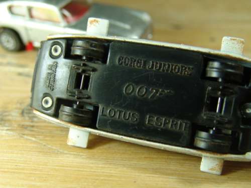 Two Vintage die cast Corgi Juniors - James Bond 007 - Lotus and Aston Martin  with ejector  seat