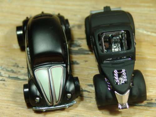 A Lot of two Collectable die cast Hot wheels scale model Cars - Beetle and Hot Rod