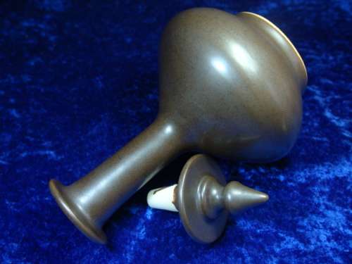Vintage Polished Stoneware Decanter with Lid - decorative and usefull