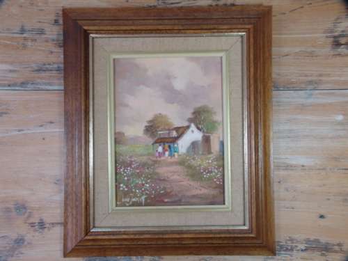 Set of three rare Vintage June Tuckett original framed oil on board Paintings - Pristine condition