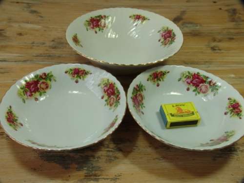Lot of 3 Vintage Regent China Bowls "English Rose"