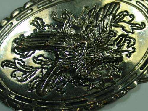 Large vintage metal Chromed belt Buckle - Eagle motive