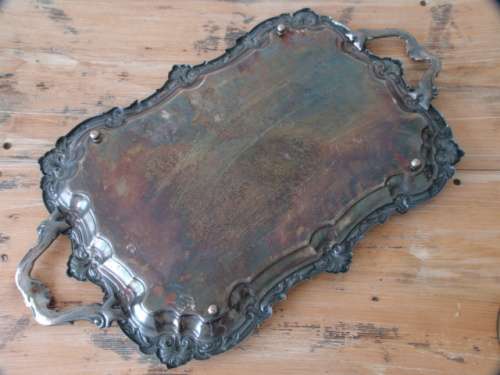 Large vintage EPNS butlers Tray with raised detail, perfect for decorating or arts project, 1930's