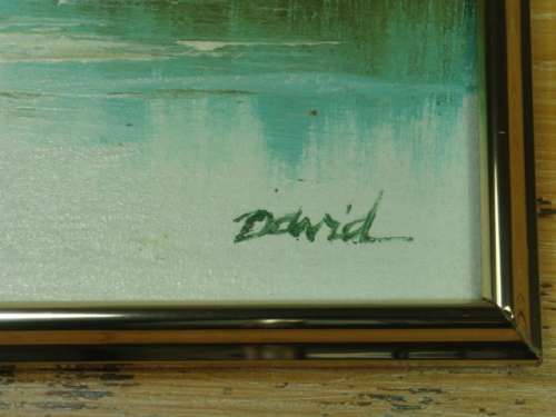 Vintage Original Oil on Board framed Painting by David 1972 - 20cm x 25cm