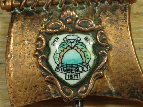 Vintage solid copper, ship shaped Thermometer souvenir - Kimberley 1871 - working