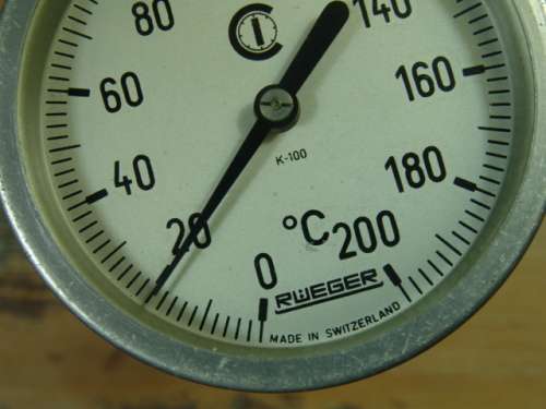 Rweger temperature Gauge, up to 200 celcius - made in Switzerland
