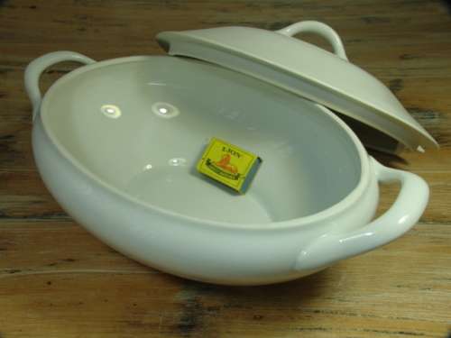 Wiesenthal classic large white oval serving Bowl with lid and handles, made in Germany