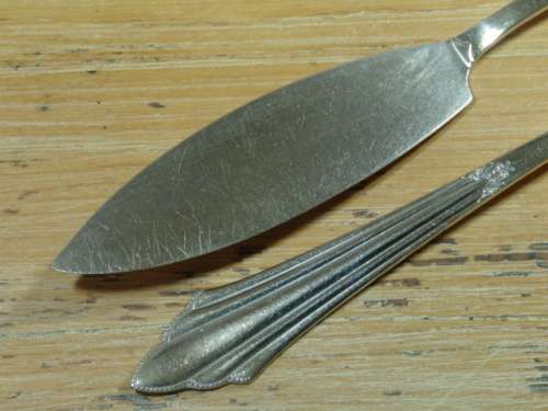 WMF, Nirosta fish Knives and Forks boxed set. Silverplate, 1930's, Germany, 12 piece, serves 6