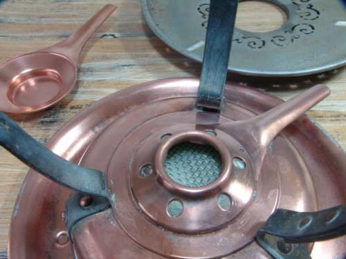 Copper fondue burner - vintage