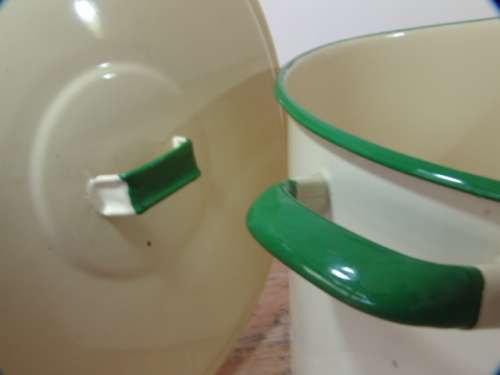 Very Large Enamel Pot with Lid, 38cm diameter x 25cm deep