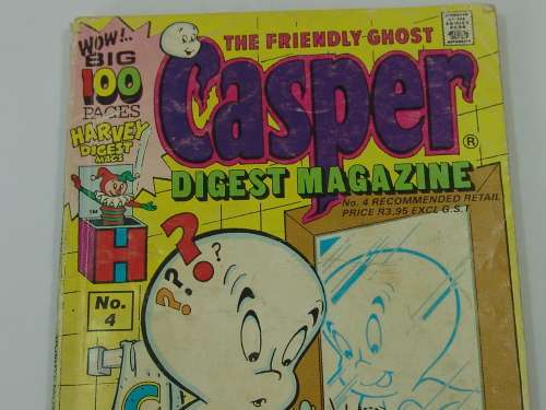 Casper the friendly Ghost digest magazine, no.4, 1990, 100 pages, vintage collectable comic book