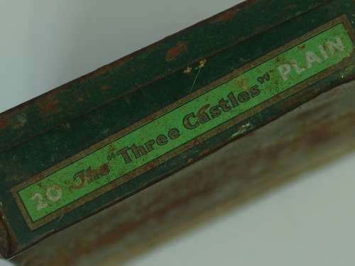 Vintage, The Three Castles Plain Cigarette Tin, 9cm x 7.5cm