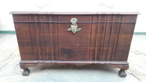 Vintage Imbuia Ball and claw Kist with brass fittings