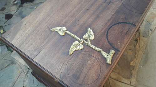 Vintage Imbuia Ball and claw Kist with brass fittings