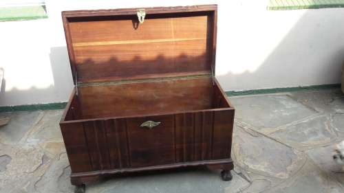 Vintage Imbuia Ball and claw Kist with brass fittings