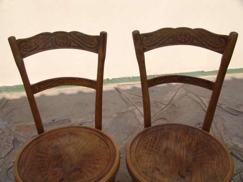 Antique 1920's Bentwood Chairs. Set of 2