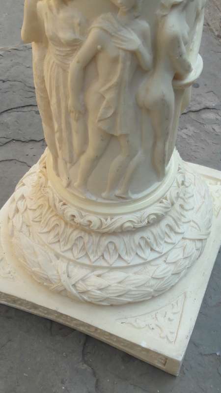 Vintage Pedestal, Roman carvings, 45cm high