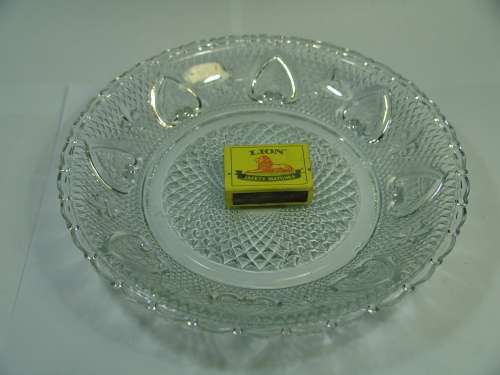 Beautiful vintage clear pressed glass Bowl, from Firna Indonesia - 23cm diameter