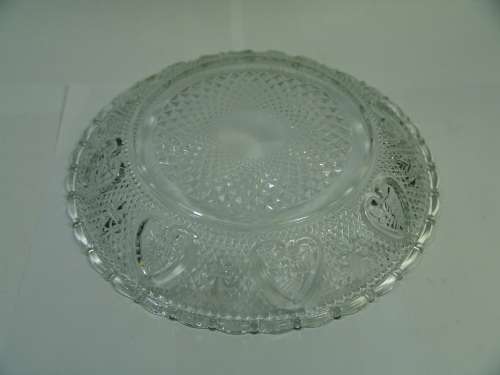 Beautiful vintage clear pressed glass Bowl, from Firna Indonesia - 23cm diameter