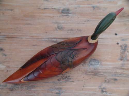 Feather Gallery hand crafted collectable wooden Bird ornament, Merganzer No.42/975 - large 54cm long