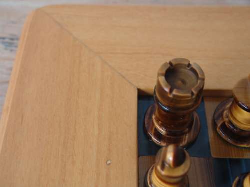 Tiger eye Chess Set, with Tiger eye chess Pieces and Board, Yellow wood frame, Large 46cm x 46cm