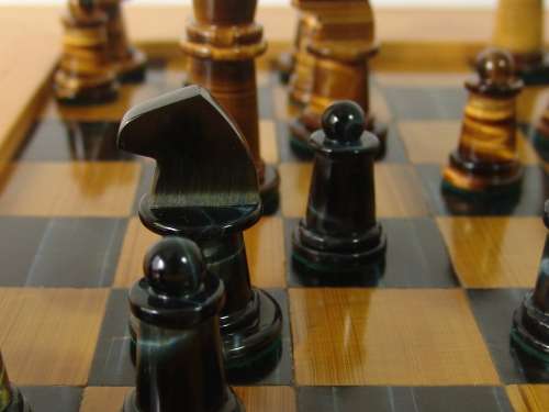 Tiger eye Chess Set, with Tiger eye chess Pieces and Board, Yellow wood frame, Large 46cm x 46cm