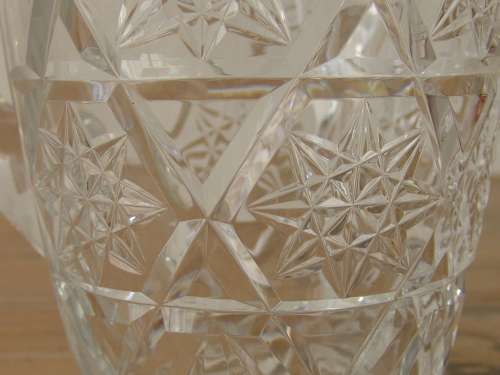 Very large heavy Crystal water Jug, 18cm deep