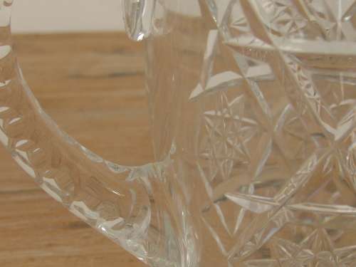 Very large heavy Crystal water Jug, 18cm deep