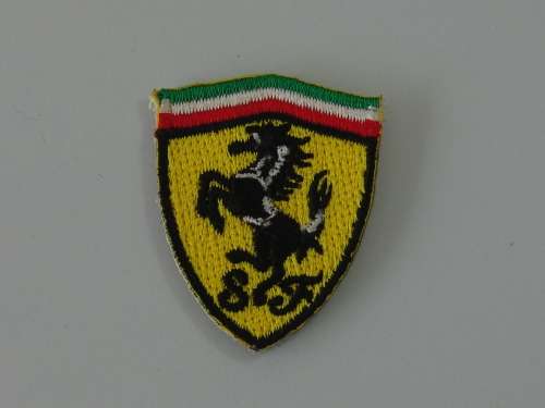 Embroidered small Ferrari emblim patch badge - 33mm x 23mm