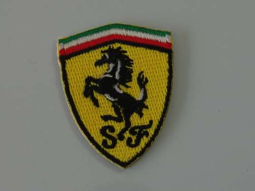 Embroidered Ferrari emblim patch badge - 45mm x 35mm