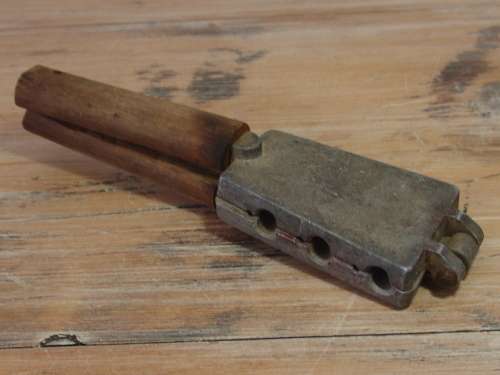 Vintage Ajax lead melting mould for fishing sinkers, size 4cm to 5cm