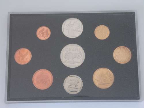 SA Mint, SAM short proof coin Set in original SAM box, 1994 (intoduction of R5 coin), Mint condition