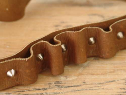 Antique genuine leather ammo Belt - 85cm long