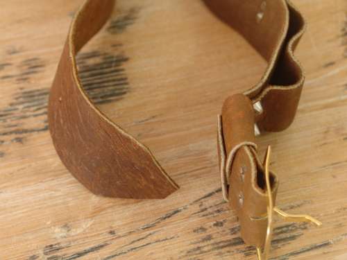 Antique genuine leather ammo Belt - 85cm long