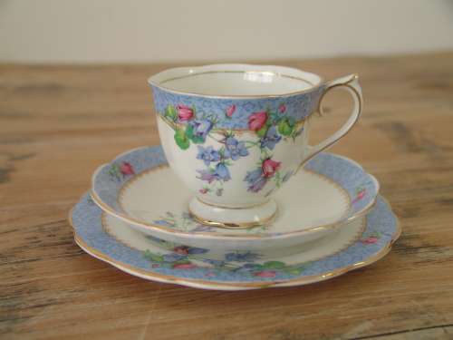Royal Albert Trio, Harebell, no. 830479, 1930's, rare - minor age related issue