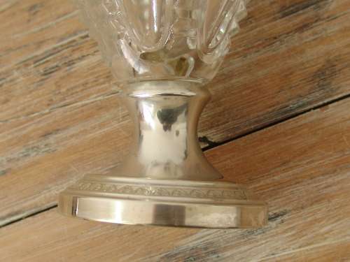 Vintage 1969 glass and silverplated Claret, Italy, 30cm high