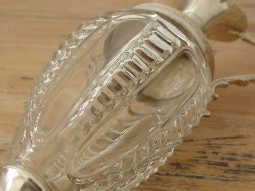 Vintage 1969 glass and silverplated Claret, Italy, 30cm high