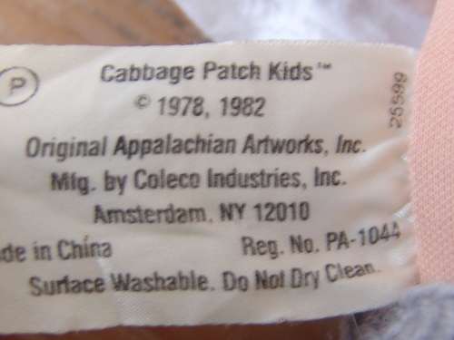 Vintage large original signed 1982 Cabbage Patch Doll in period Chicco clothing, 43cm