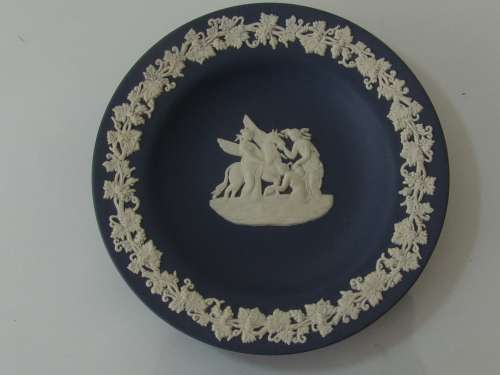 Wedgewood Jasper blue pin dish, 11cm diameter