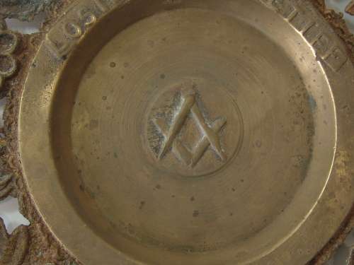Masonic Free Mason solid brass Plaque, Losie Piet Retief, 15cm diameter, 550g