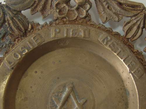 Masonic Free Mason solid brass Plaque, Losie Piet Retief, 15cm diameter, 550g