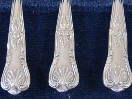 Boxed set of 6 Kings pattern coffee Spoons, EPNS A1, prestine condition
