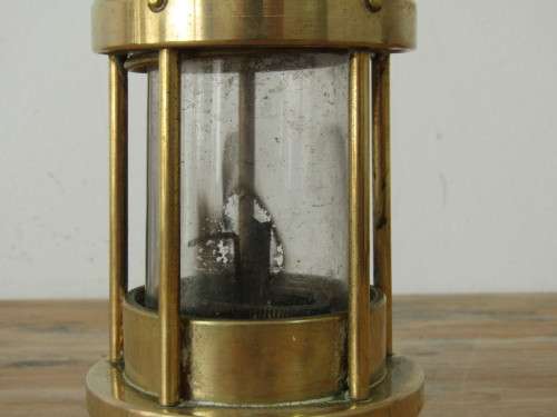Vintage Brass miners Lamp, Cambrian, WR Clanny, Sir H Davy, 25cm, excellent condition