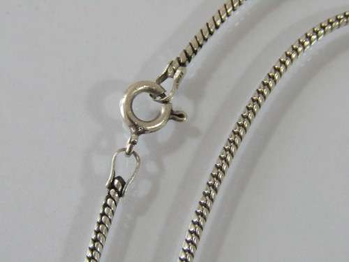 Vintage silver rope Necklace with solid silver cross Pendant, 44cm, 107g