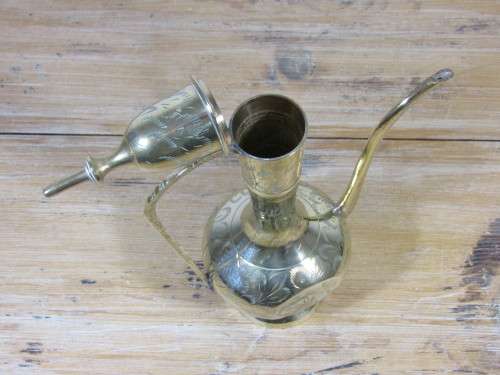 Vintage Indian brass coffee pot, 27cm tall, excellent condition