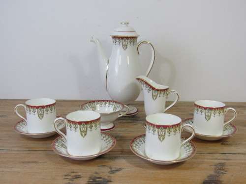 Rare vintage Royal Doulton Coffee set, Tivoli, 1920's to 30's 11 piece, serves 4, prestine condition